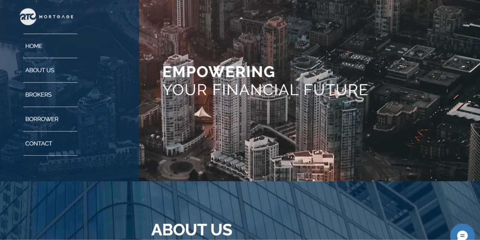 RTC Mortgage finance and mortgage services website showcasing modern business web design.